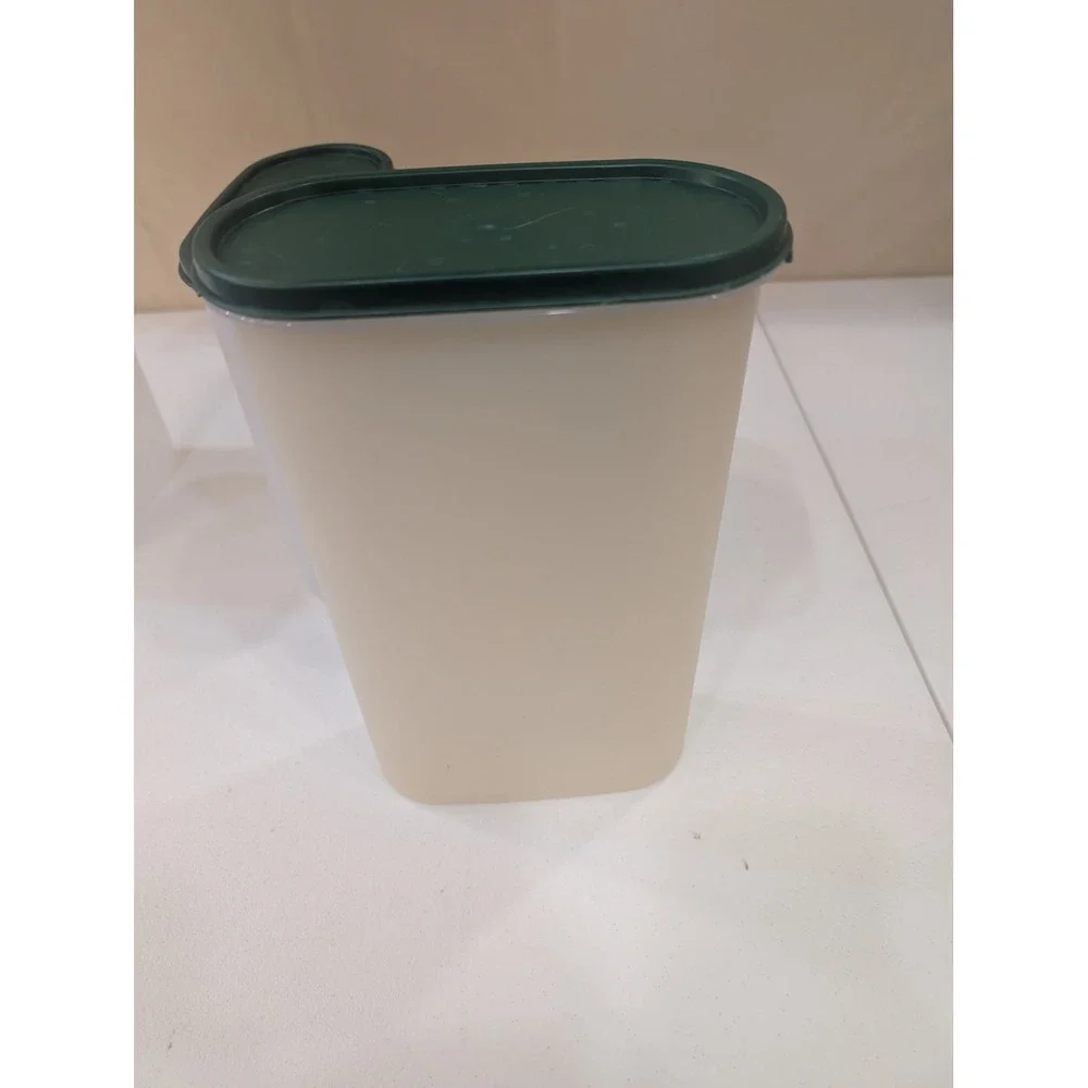 Tupperware Modular Mates Oval Storage Containers Set 5 Pieces Green Lids Vintage - Picture 7 of 8
